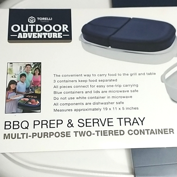 Torelli Outdoor Adventure BBQ Prep & Serve Tray 19"x11" New Sealed - Picture 3 of 4